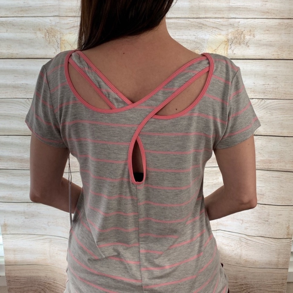 Stitch Fix Loveappella Dahalia Cross Back Tee - Picture 1 of 6